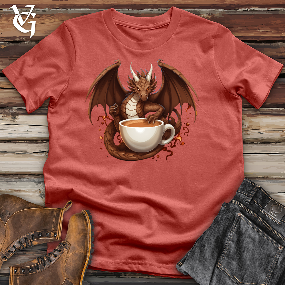 Coffee Loving Dragon Cotton Tee