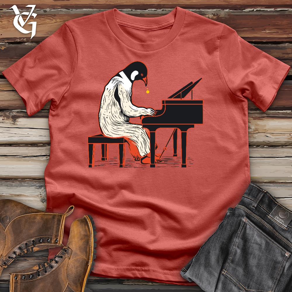 Penguin Playing Piano Cotton Tee