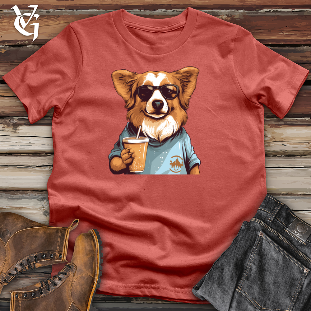 Retro Pawprint Corgi Cotton Tee