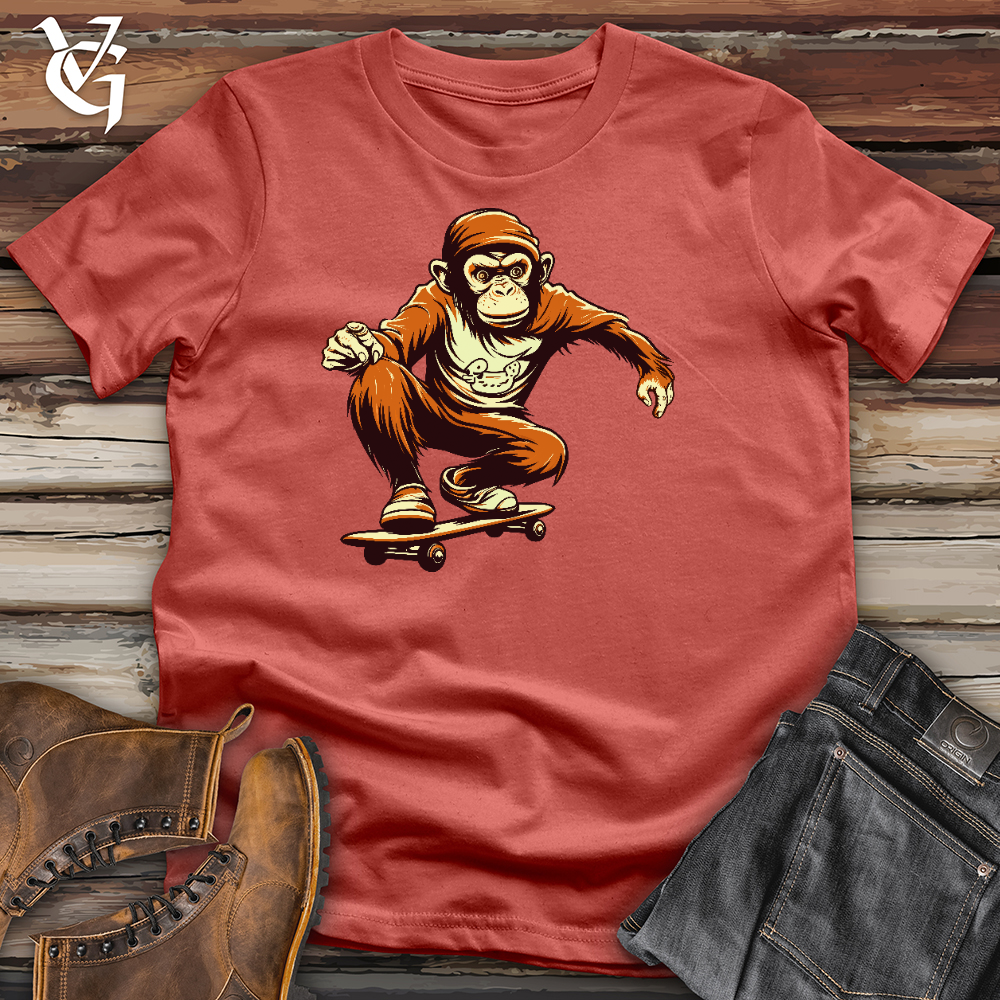 A Monkey Doing Skating Cotton Tee