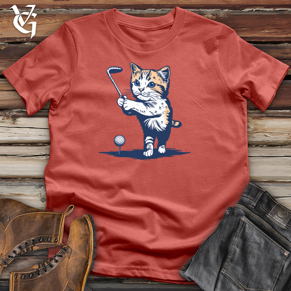 Cat Golfing Cotton Tee