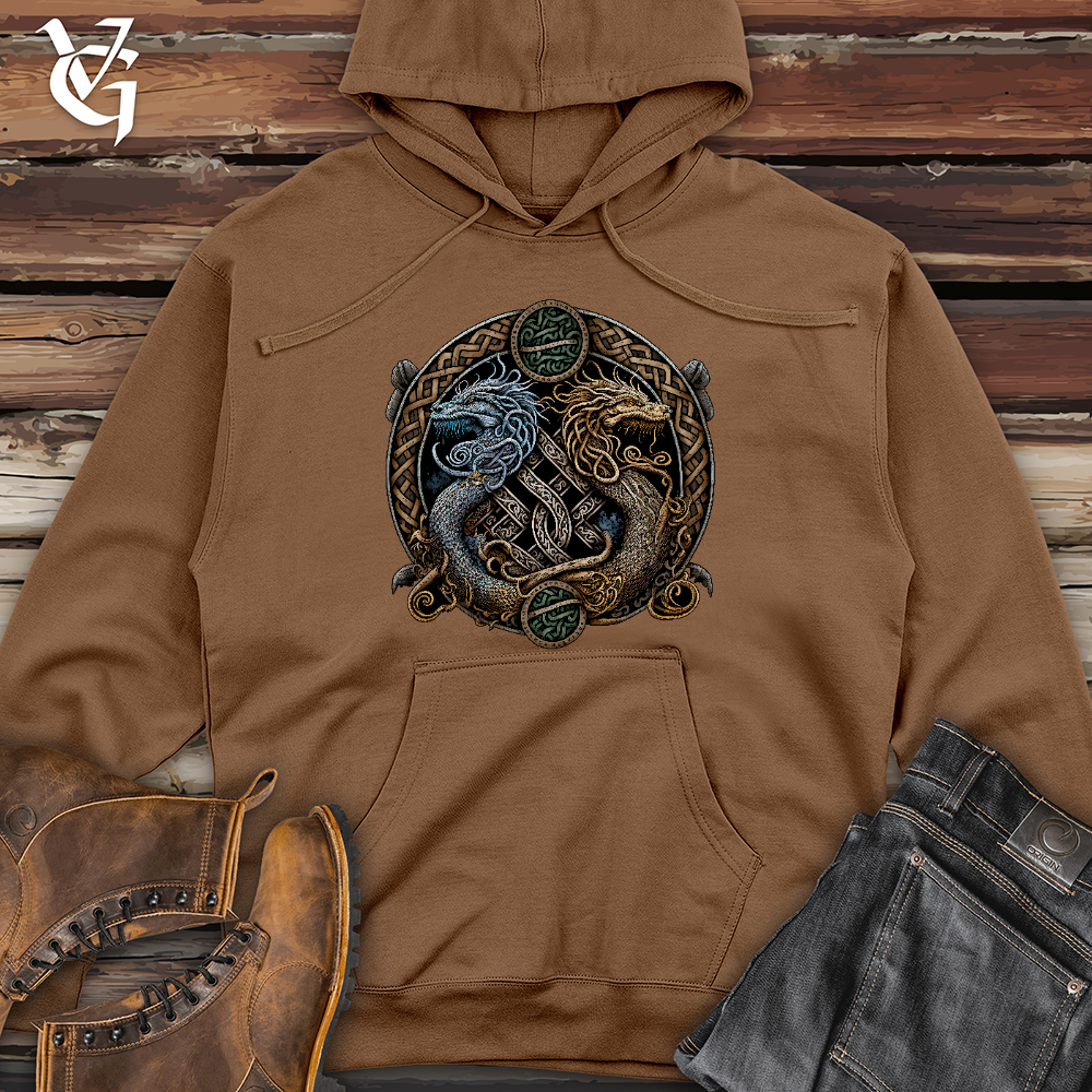Viking Goods Two Dragons Midweight Hooded Sweatshirt Royal Heather / L