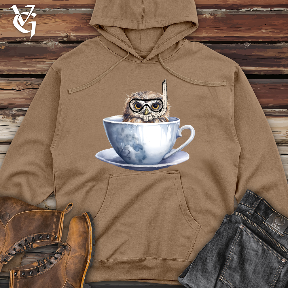 Snorkeling Owl Midweight Hooded Sweatshirt
