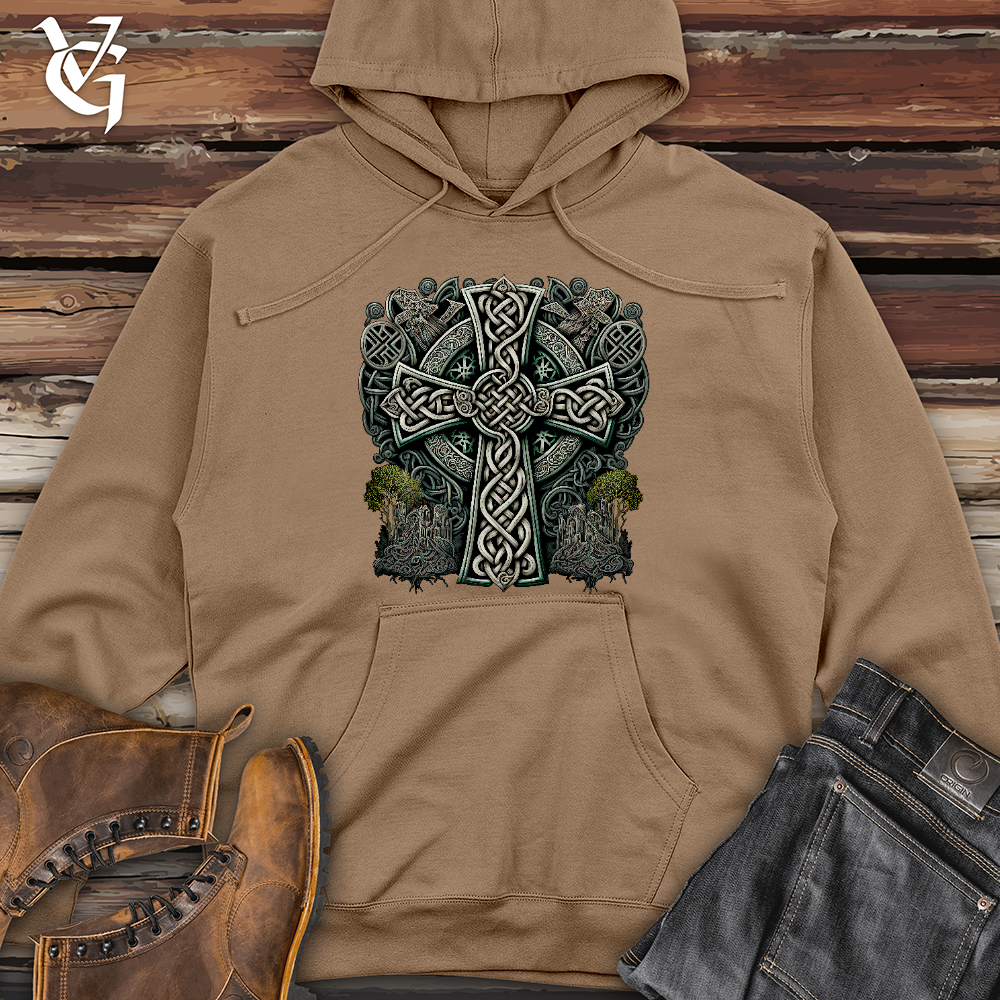 Metallic Celtic Crosses Midweight Hooded Sweatshirt