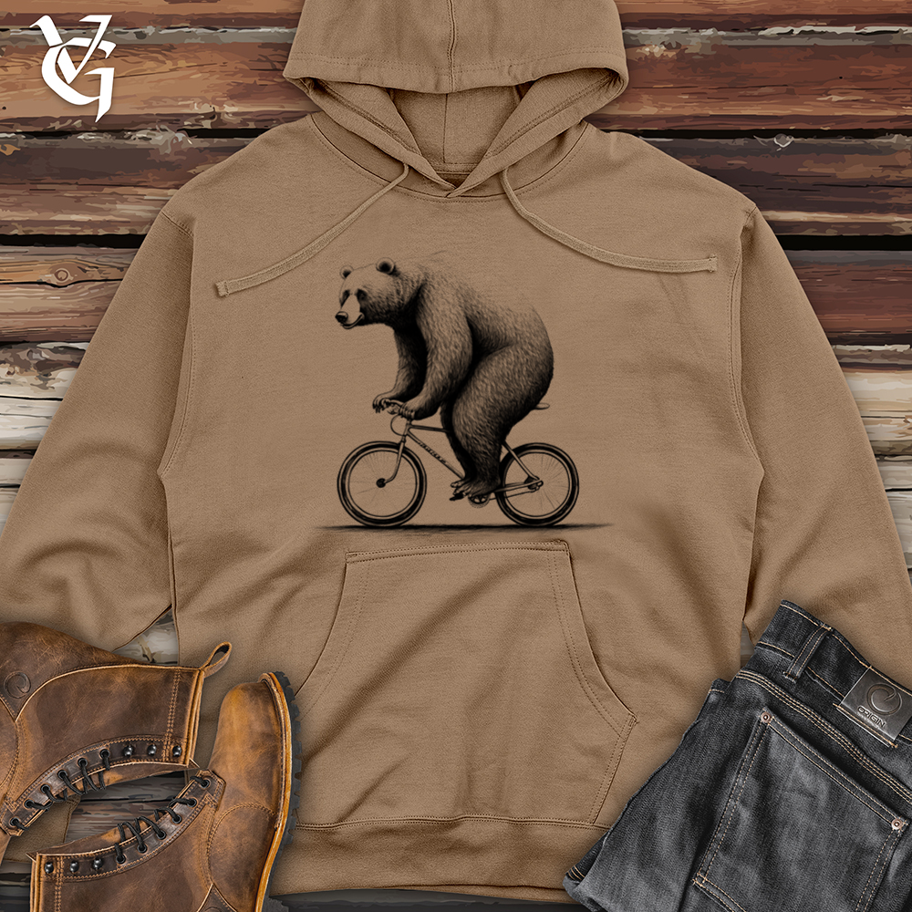 Bear Riding Bike Midweight Hooded Sweatshirt