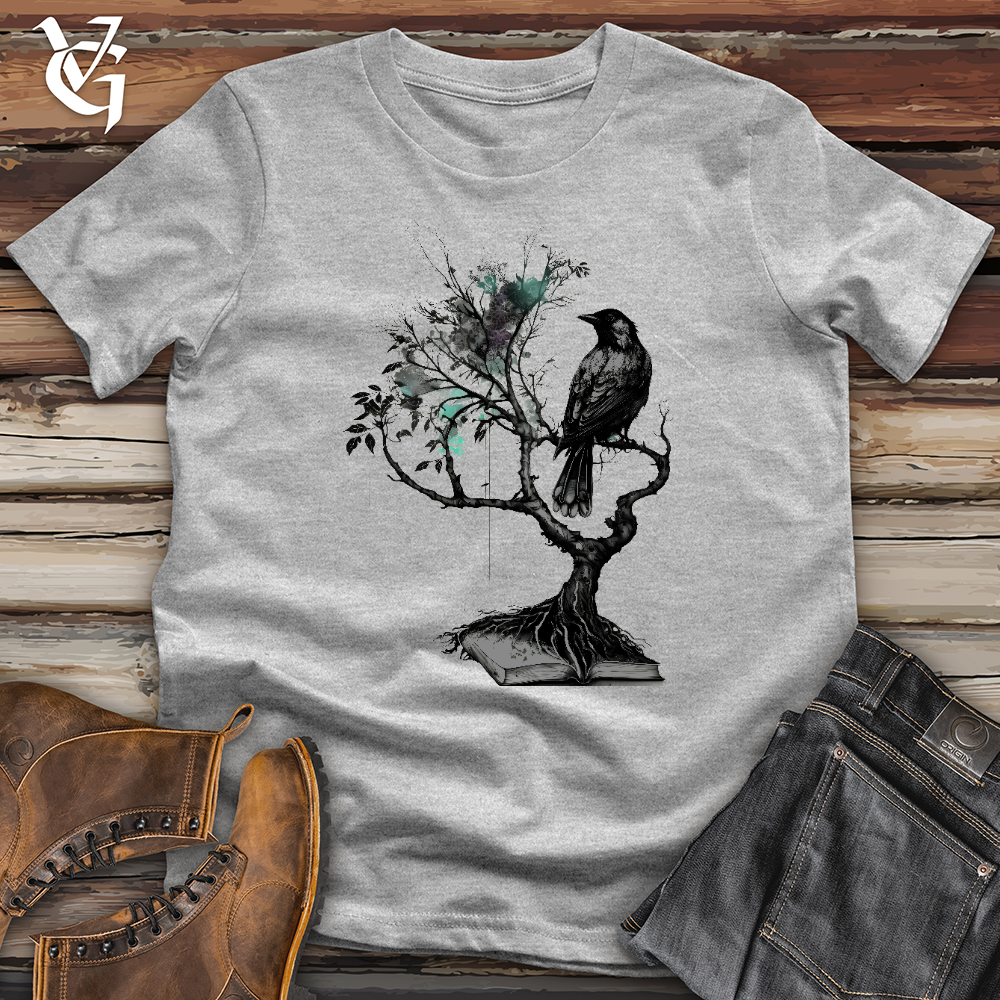 Raven With Tree and Book Softstyle Tee