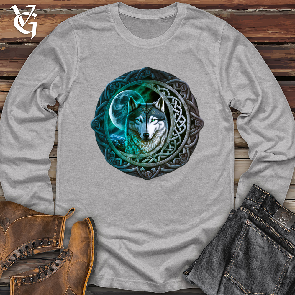 Celtic Moon Wolf Softstyle Long Sleeve