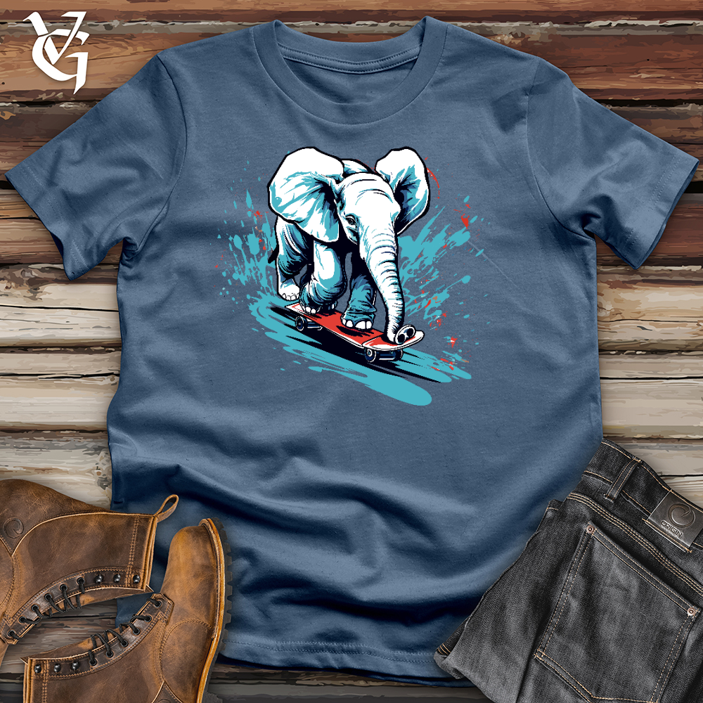 Elephant Skateboarding Cotton Tee