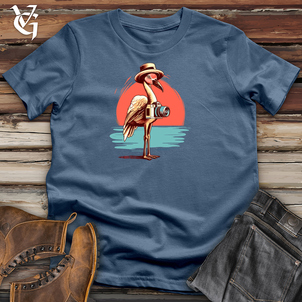 Vacationing Flamingo Snapshot Cotton Tee