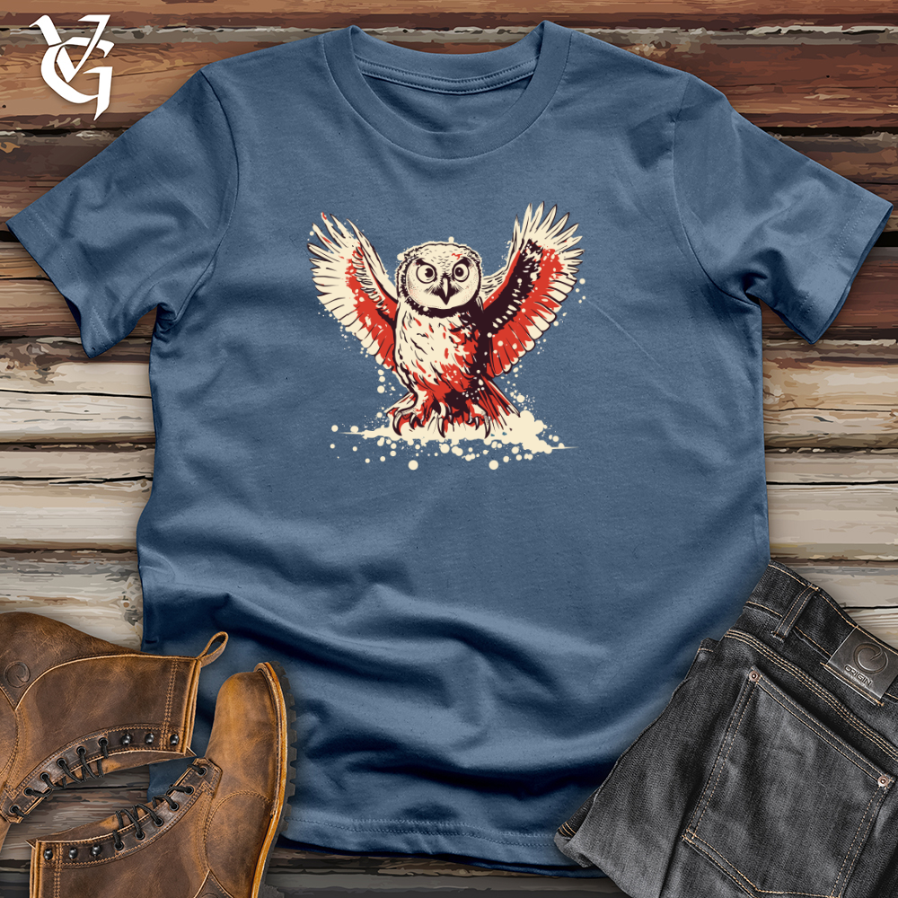 Retro Snowy Owl Cotton Tee