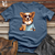 Retro Pawprint Corgi Cotton Tee