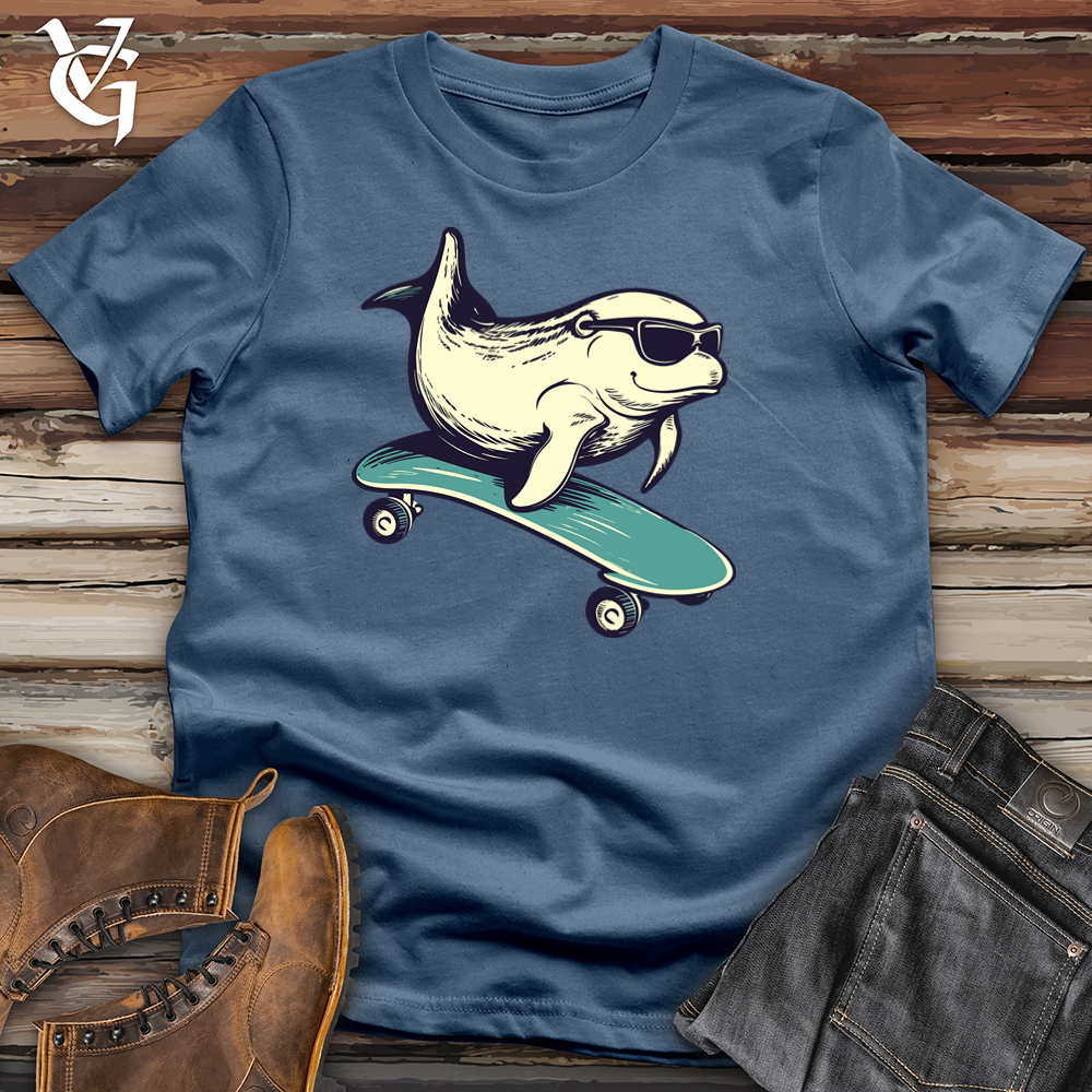 Skateboard Surfer Whale Cotton Tee