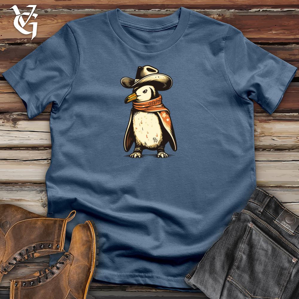 Retro Cowboy Penguin 01 Cotton Tee