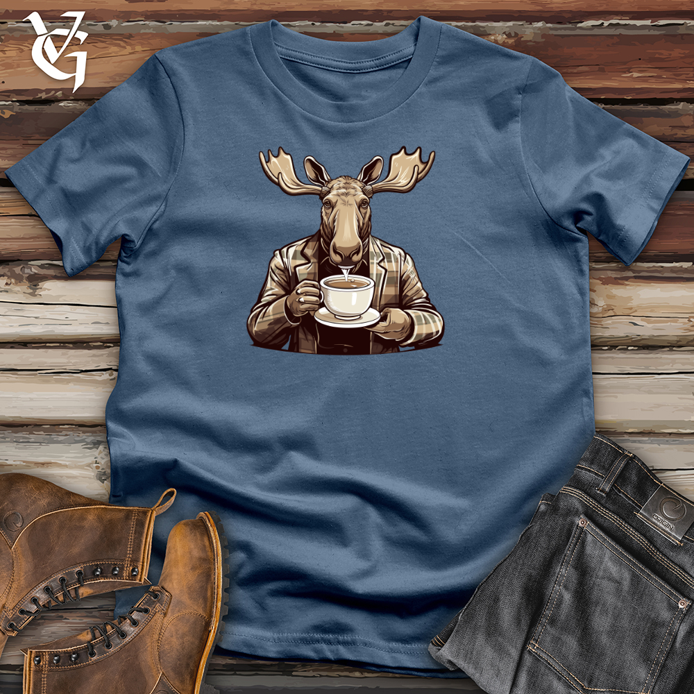 Mug-Wielding Moose Cotton Tee