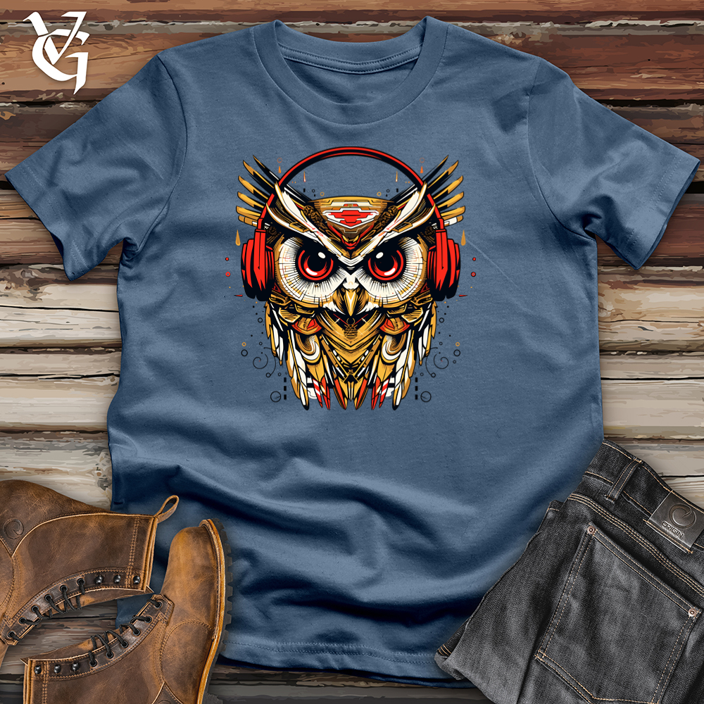 Retro Groove Owl DJ Cotton Tee