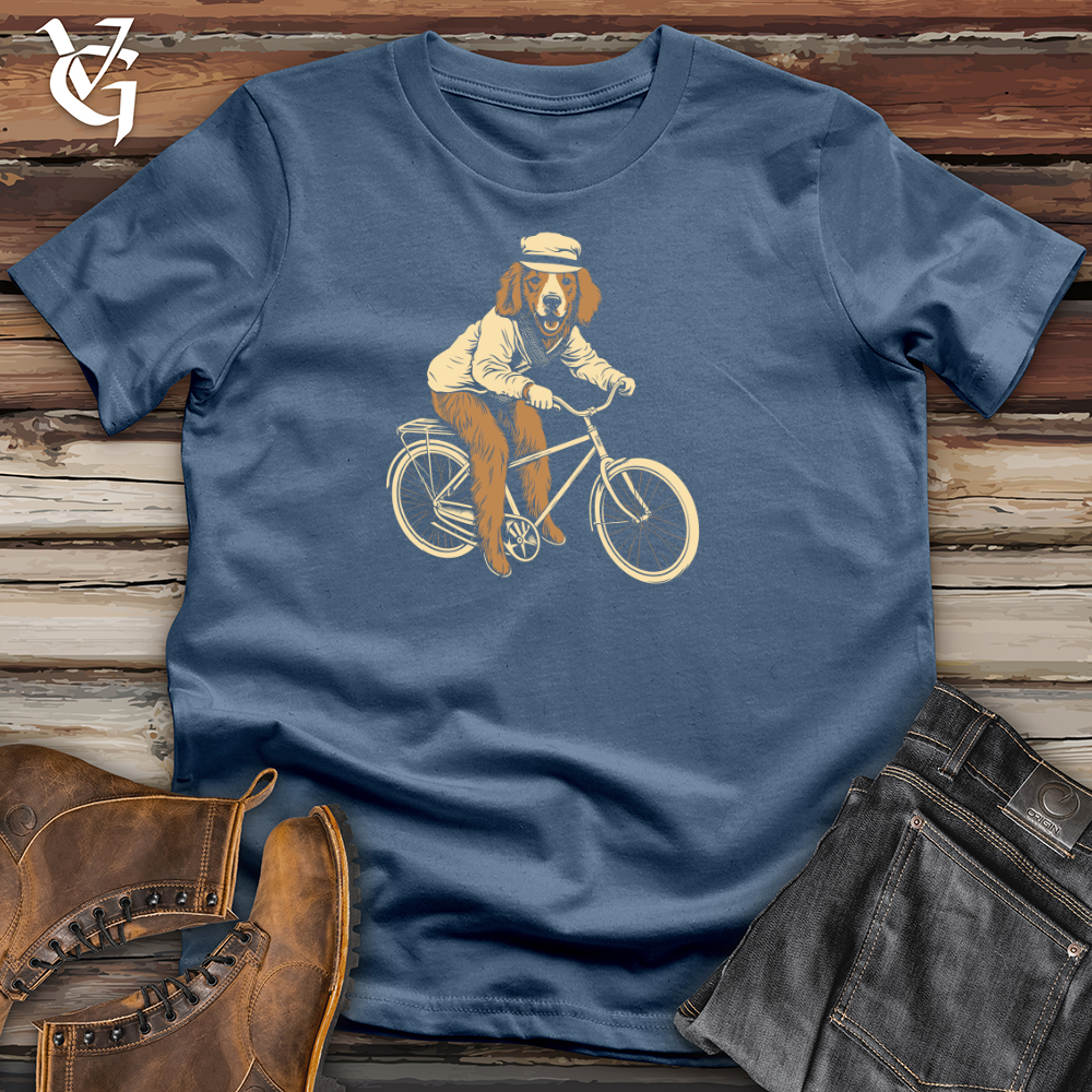 Vintage Bike Riding Golden Cotton Tee