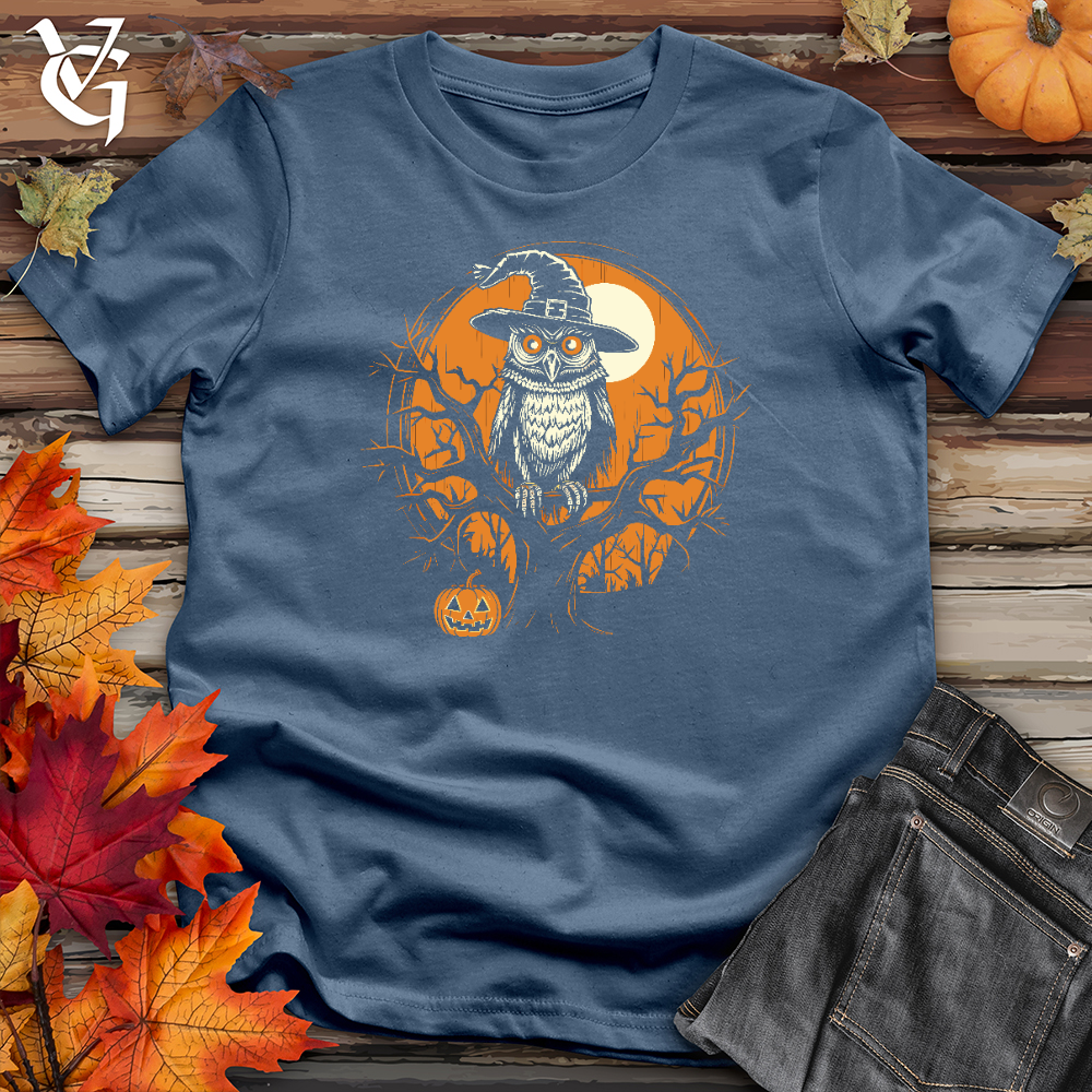 Mystical Owl Witch Hat Cotton Tee
