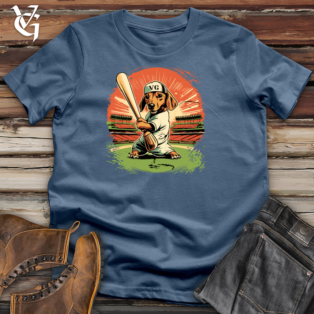 Dachshund Baseball Slugger Cotton Tee