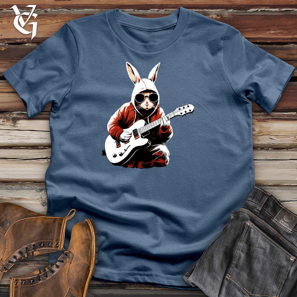 Rabbit Playing With Guitar Cotton Tee