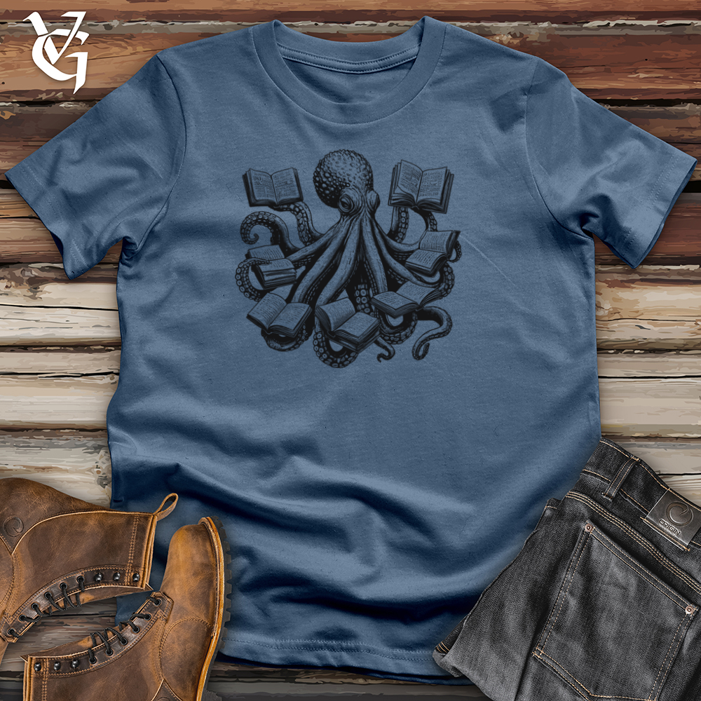 Octopus Reading Multiple Books Cotton Tee
