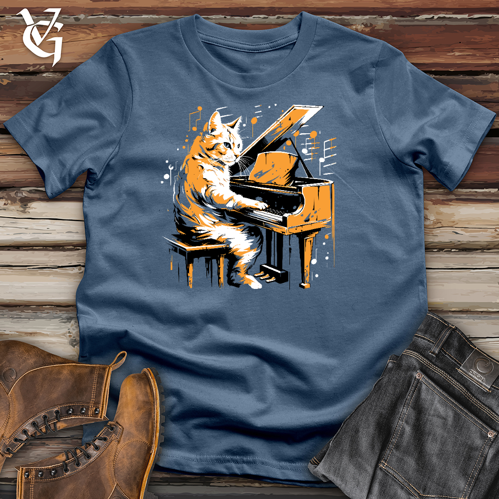 Cat Playing Music Cotton Tee