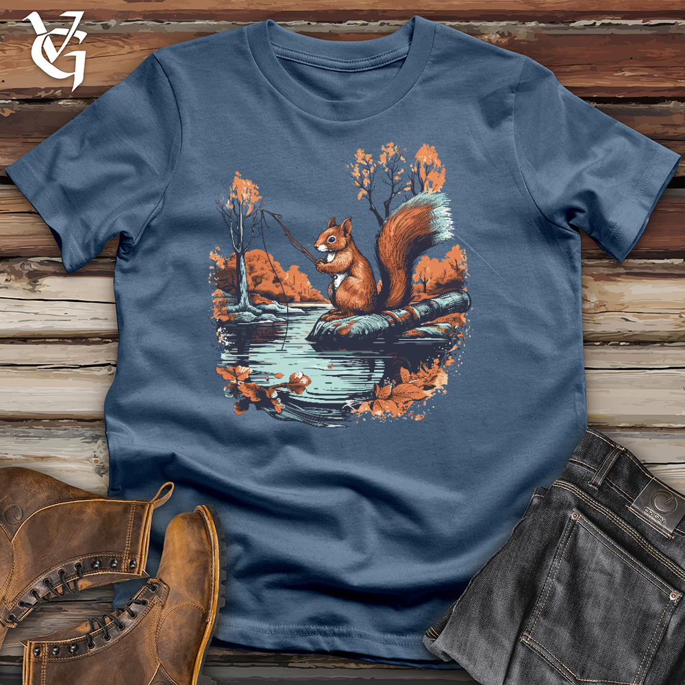 Fishing Squirrel Cotton Tee