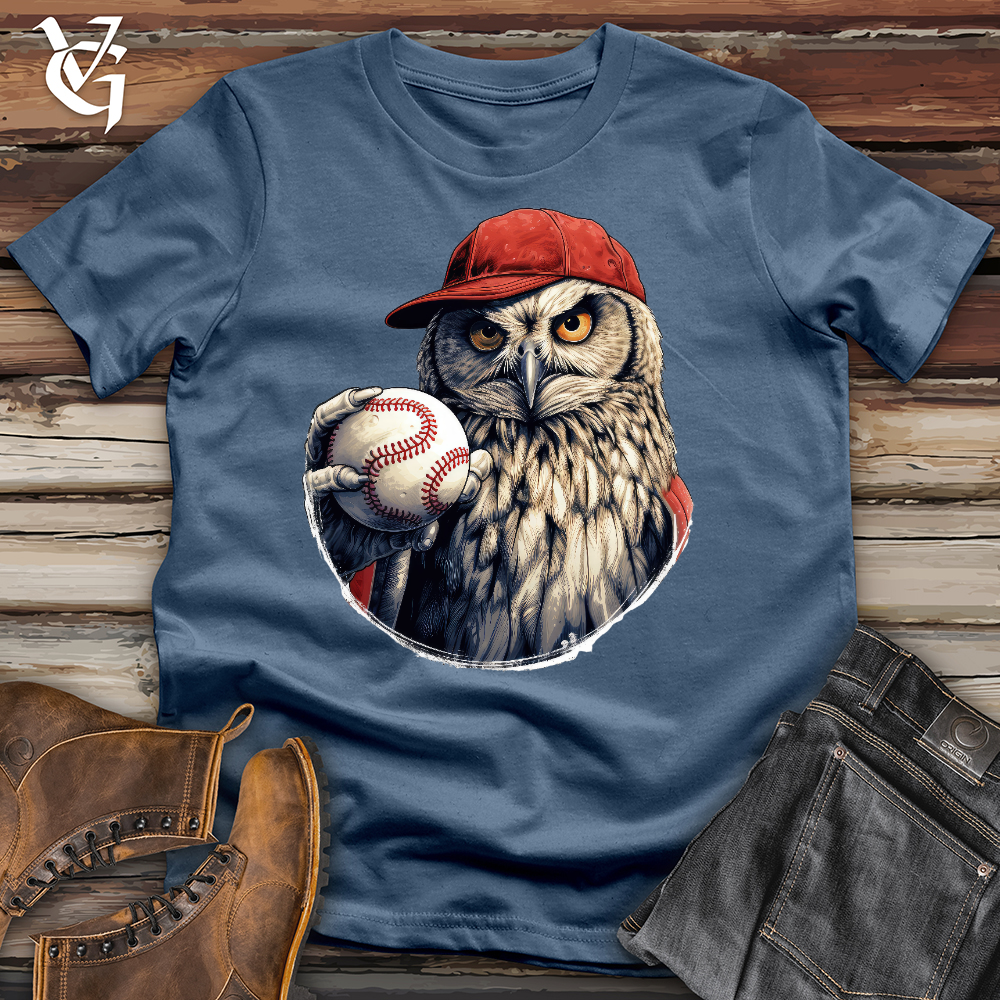 Owl Baseball Pitcher Cotton Tee