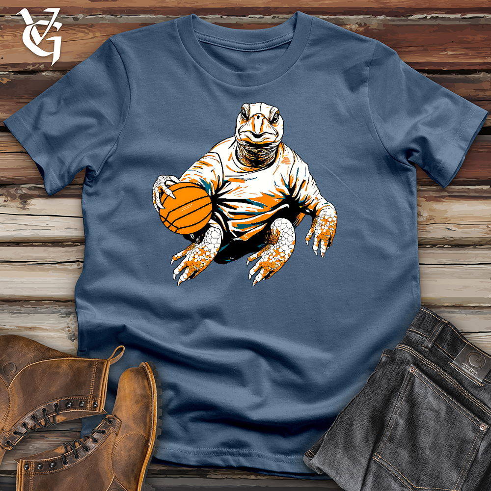 Cute Turtle Holding a Basketball Cotton Tee