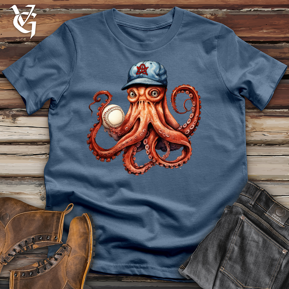 Octopus Baseball Player Cotton Tee