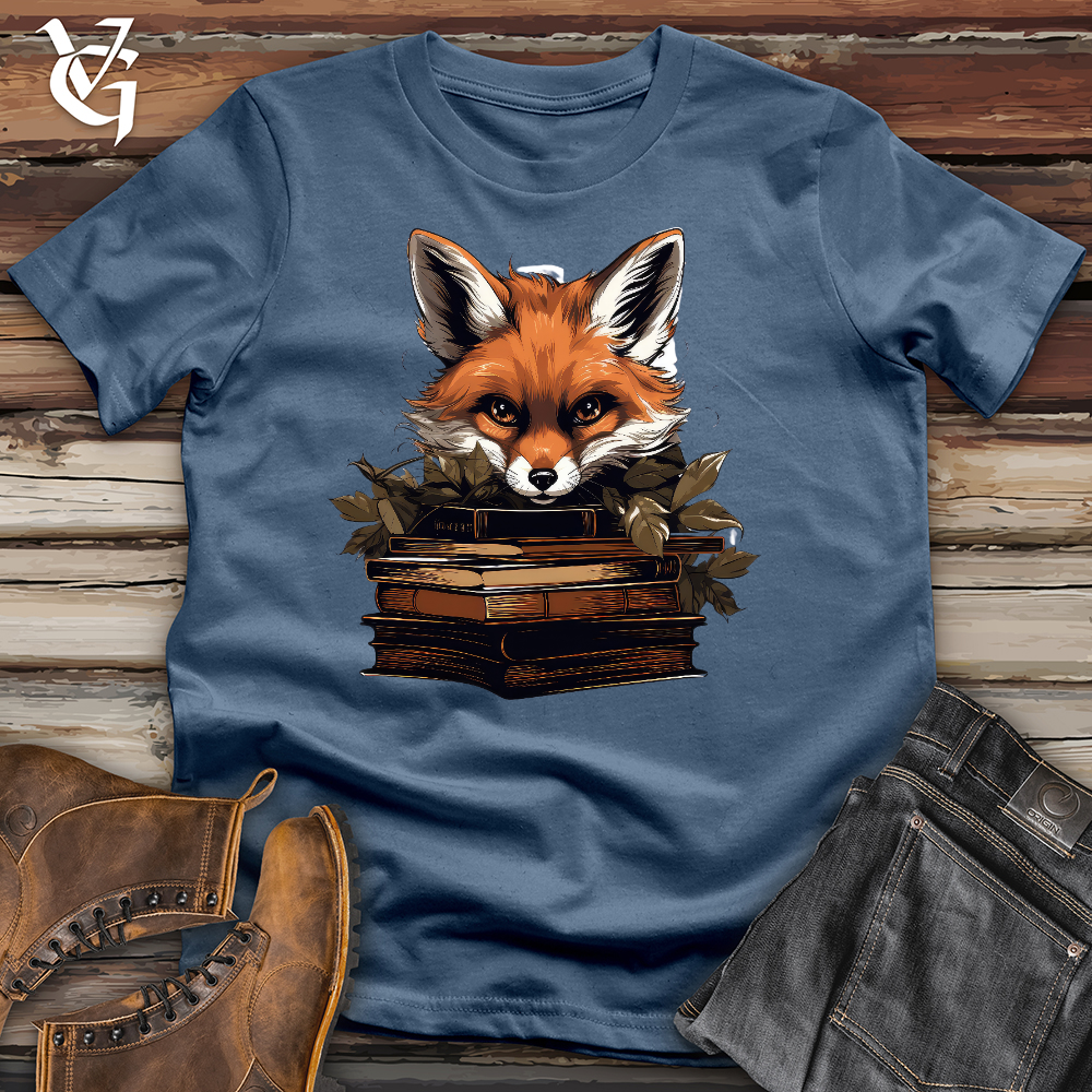 Fox Reading Books Cotton Tee