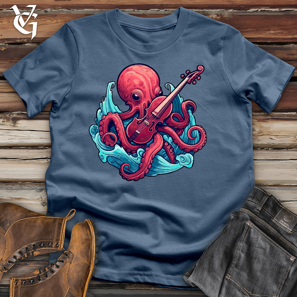 Octopus Playing a Violin Cotton Tee