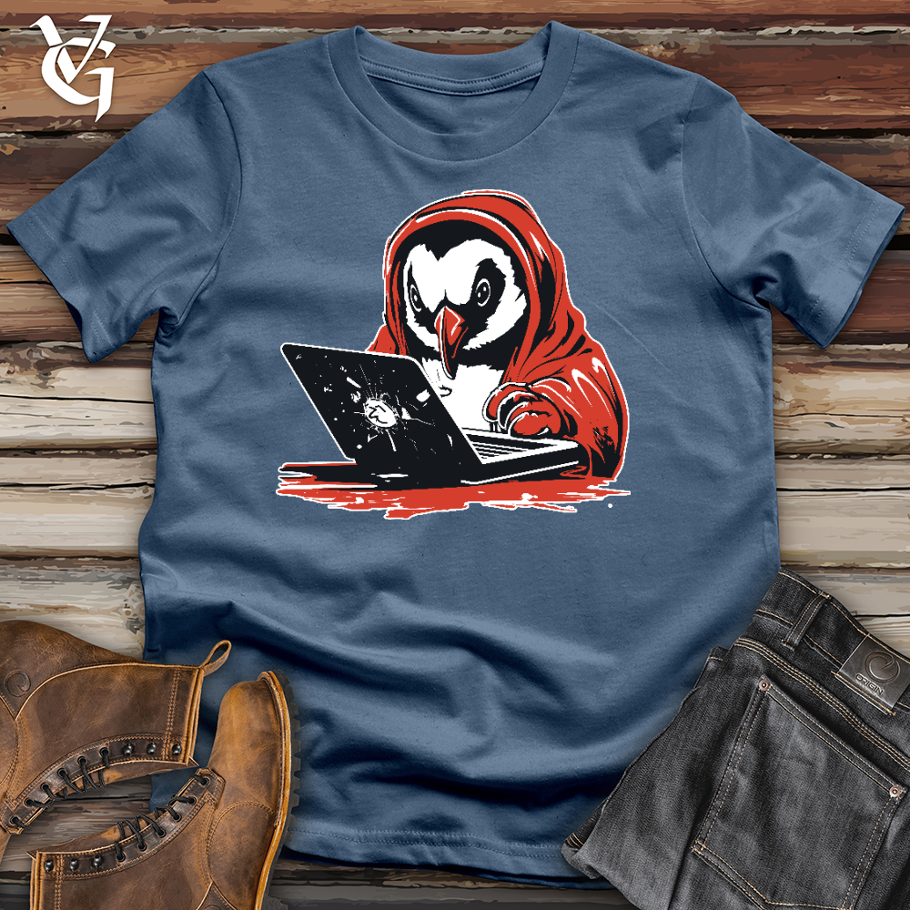 Penguin Watching Laptop Cotton Tee