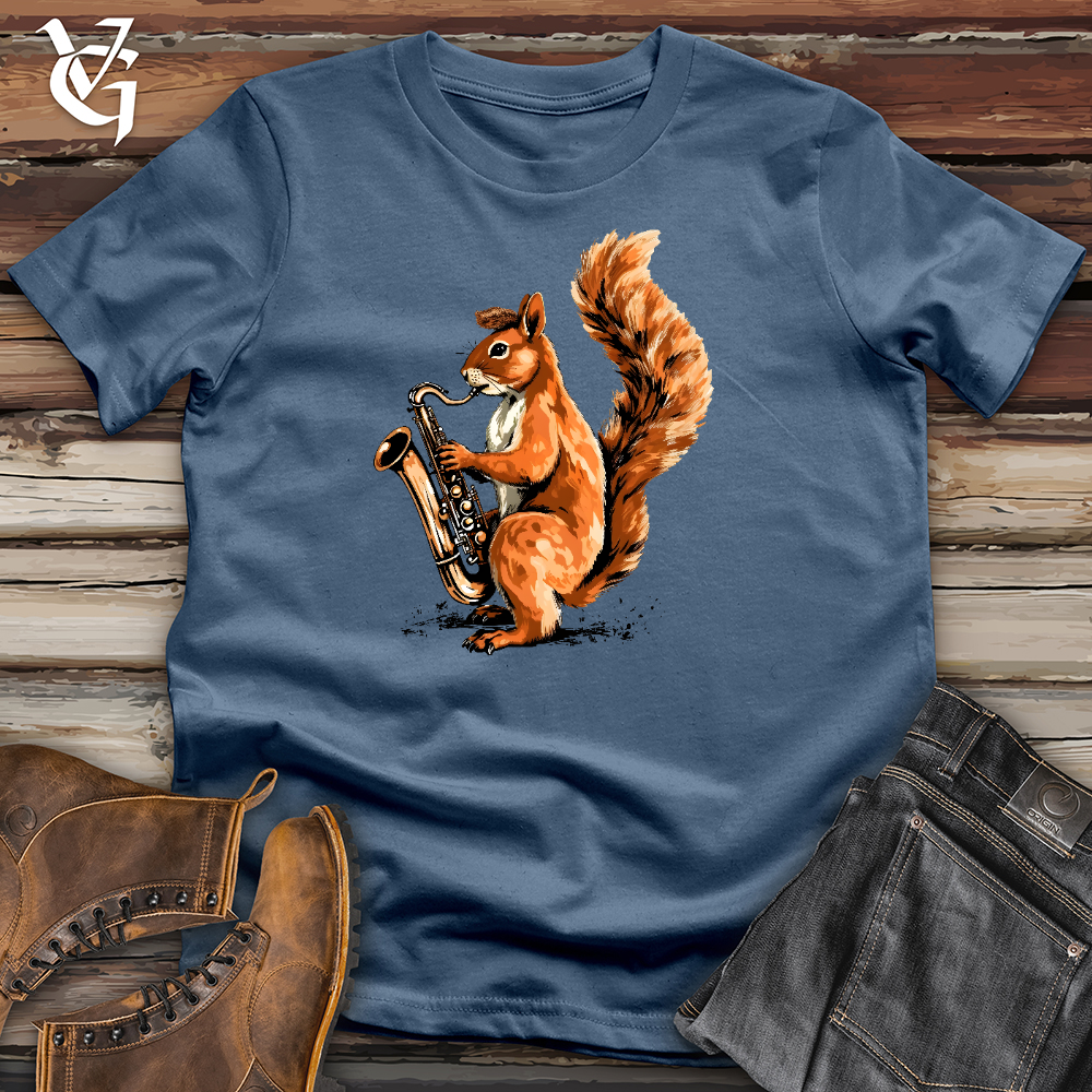 Squirrel Playing The Saxophone Cotton Tee