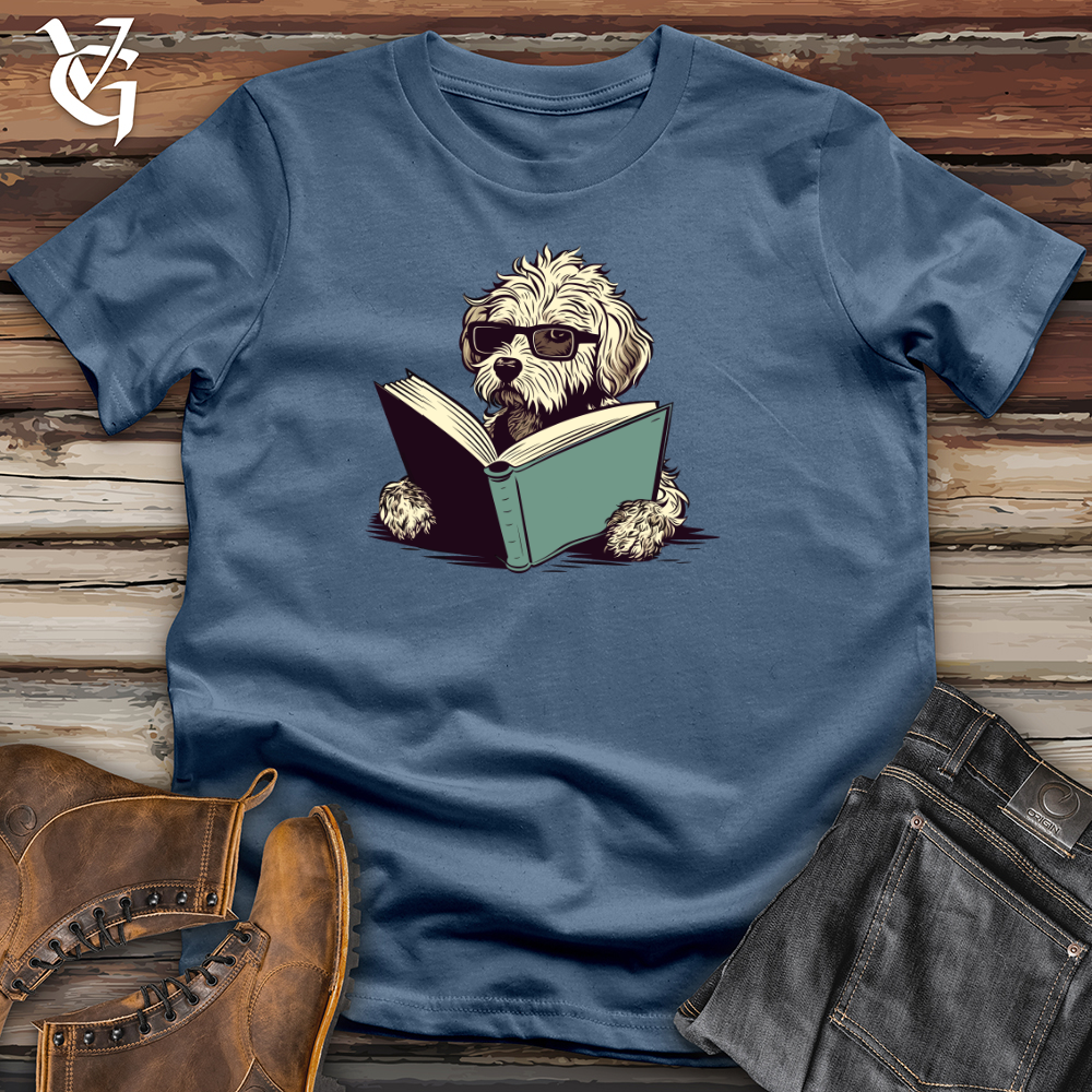 Book Lover Doodle Pooch Cotton Tee