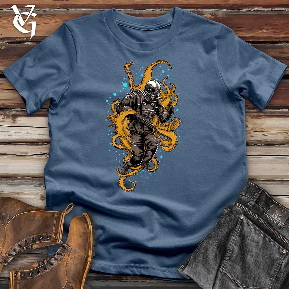 Octopus Wrestling Scuba Diver Cotton Tee