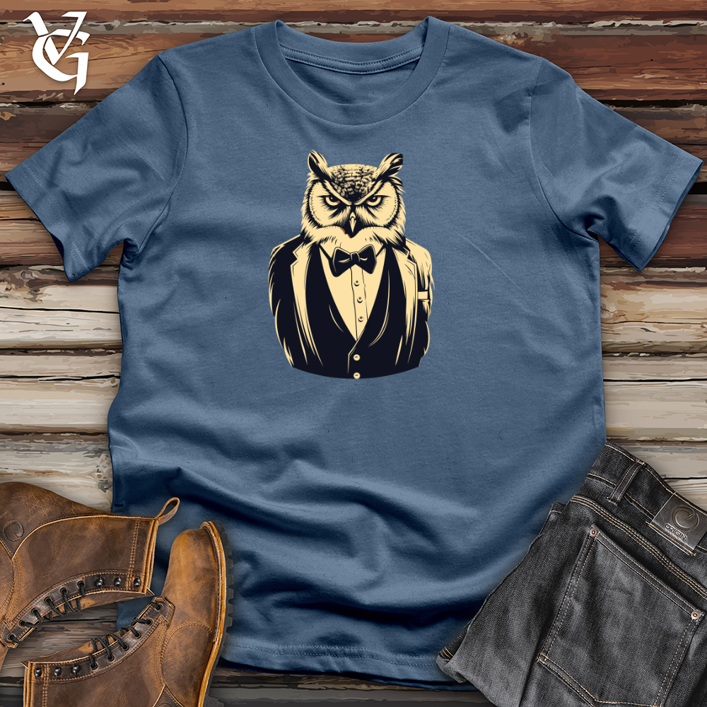 Retro Tuxedo Owl Cotton Tee