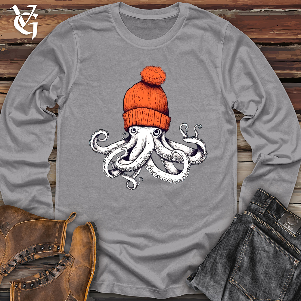 Octopus Orange Beanie Long Sleeve