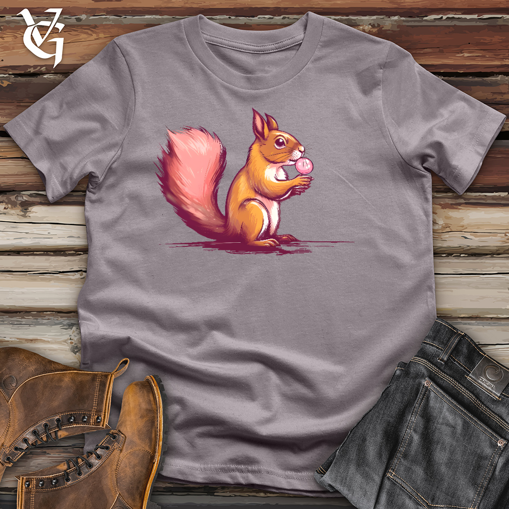 Squirrel Blowing Bubbles with Bubble Gum Cotton Tee