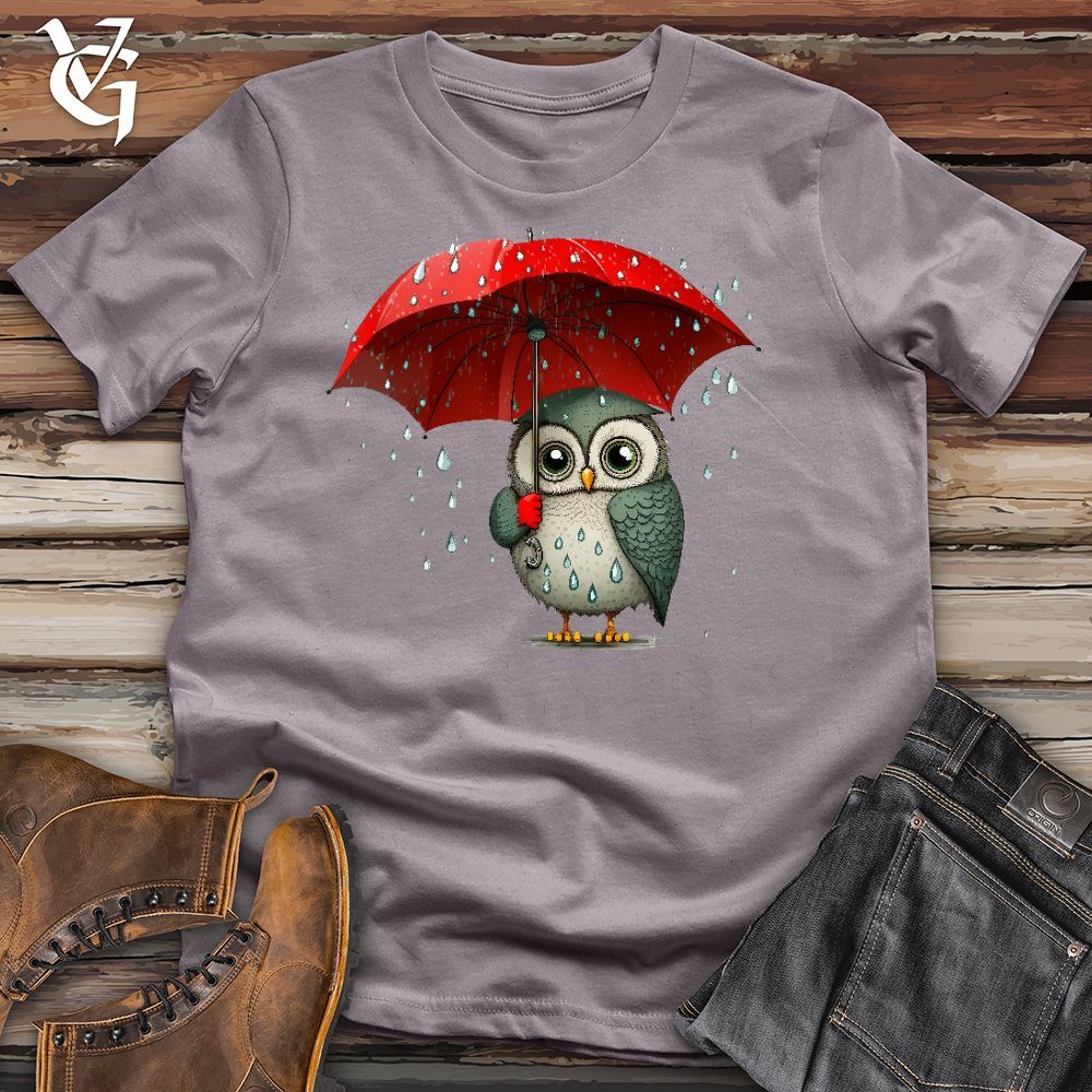 Owl In The Rain Cotton Tee