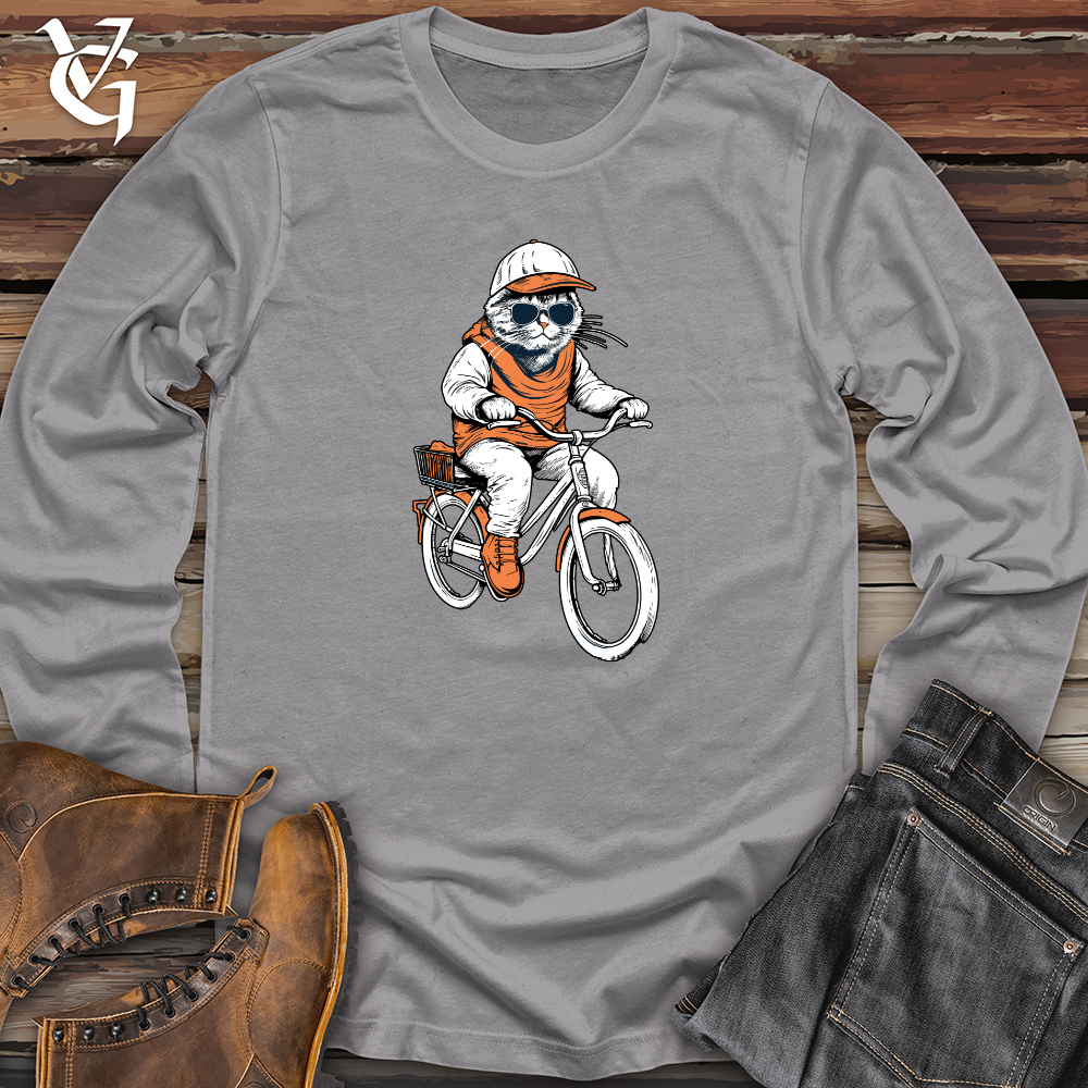 Retro Cycling Cat Long Sleeve