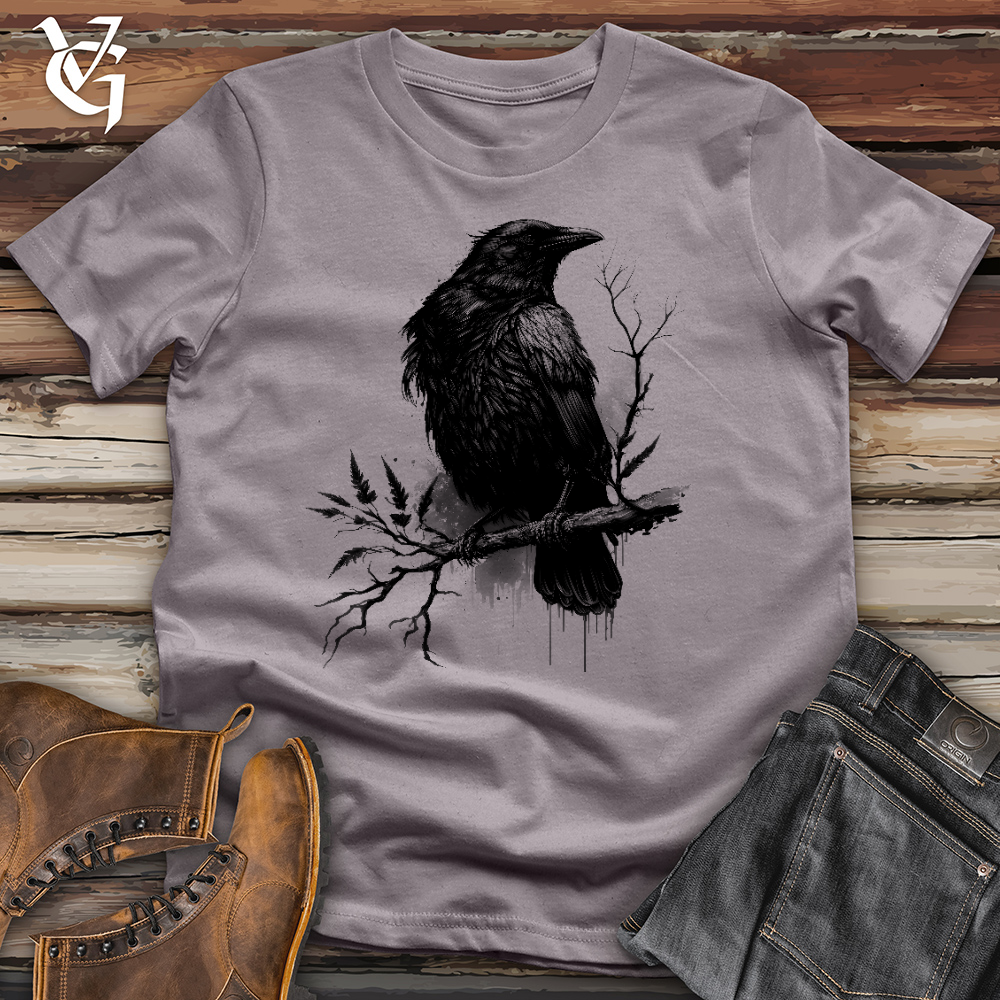 Raven on Branch Cotton Tee