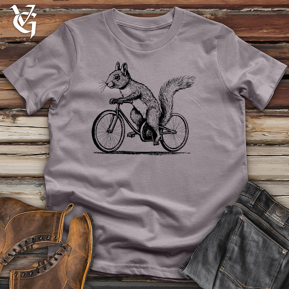 Squirrel On A Bike Cotton Tee