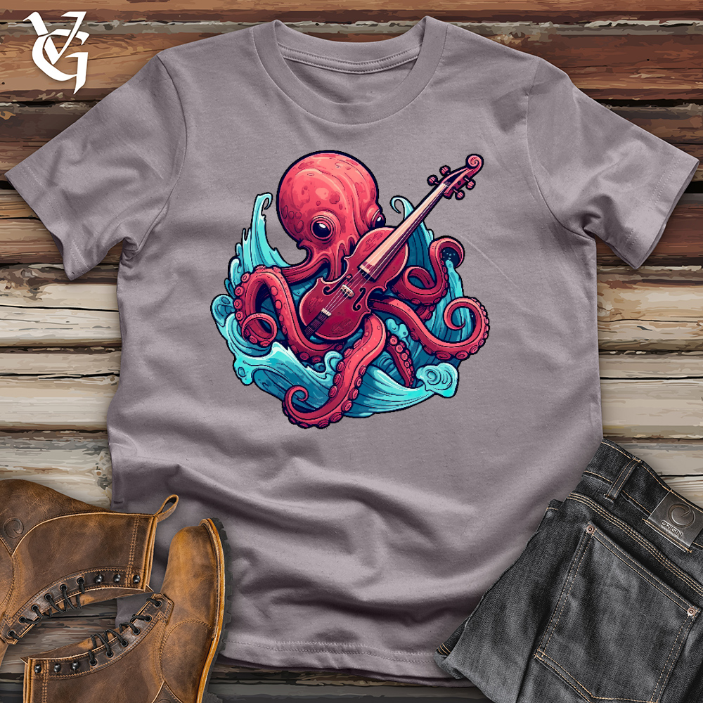 Octopus Playing a Violin Cotton Tee