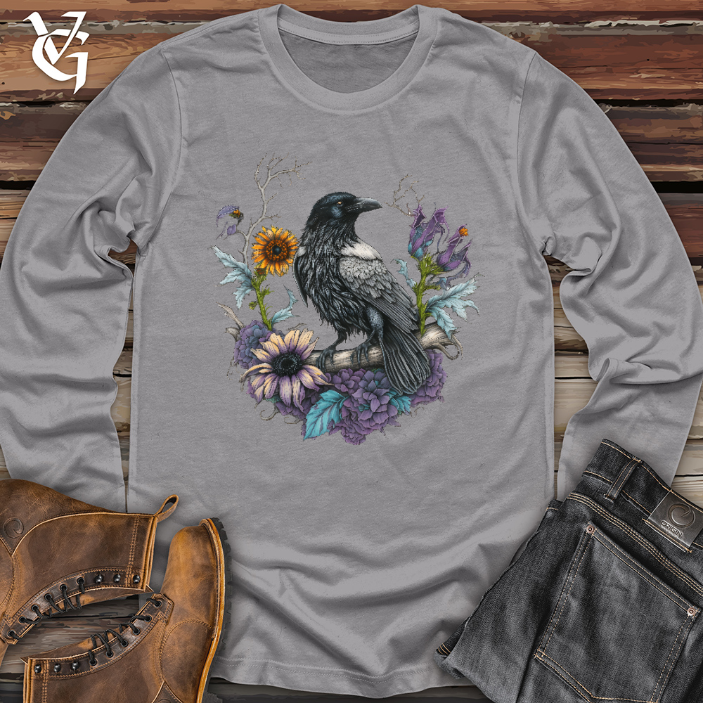 Flower Wreath Raven Long Sleeve