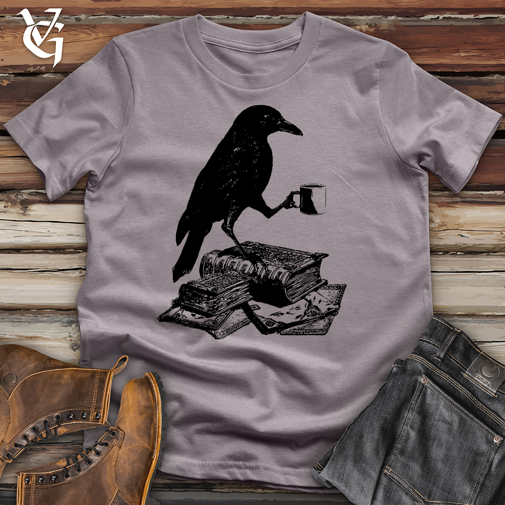 Reading Raven Holding Coffee Tee