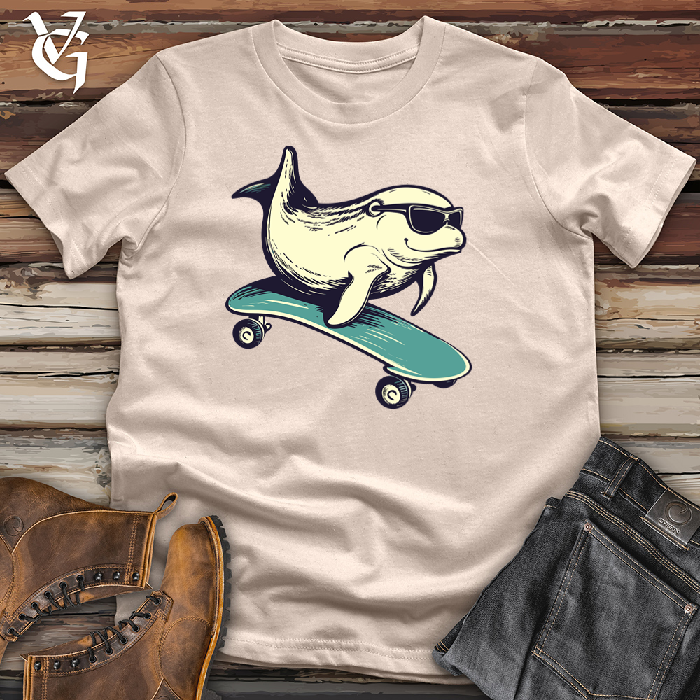 Skateboard Surfer Whale Cotton Tee