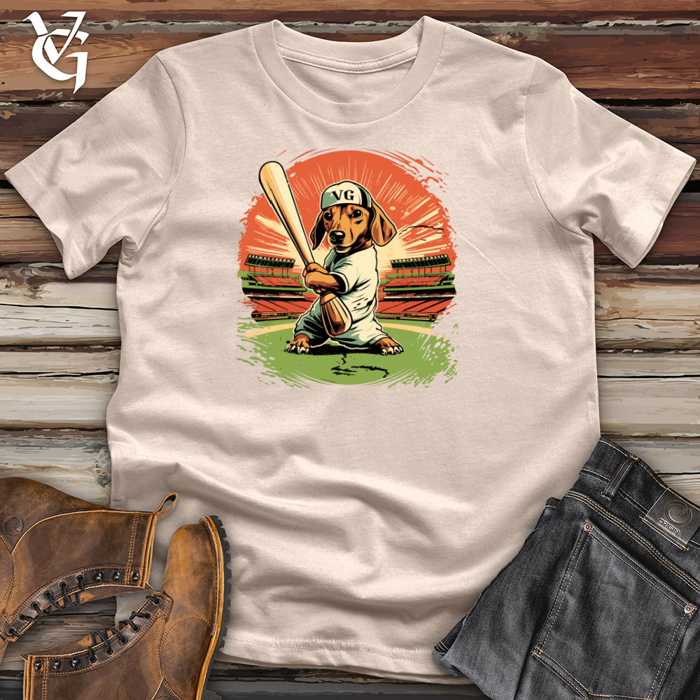 Dachshund Baseball Slugger Cotton Tee