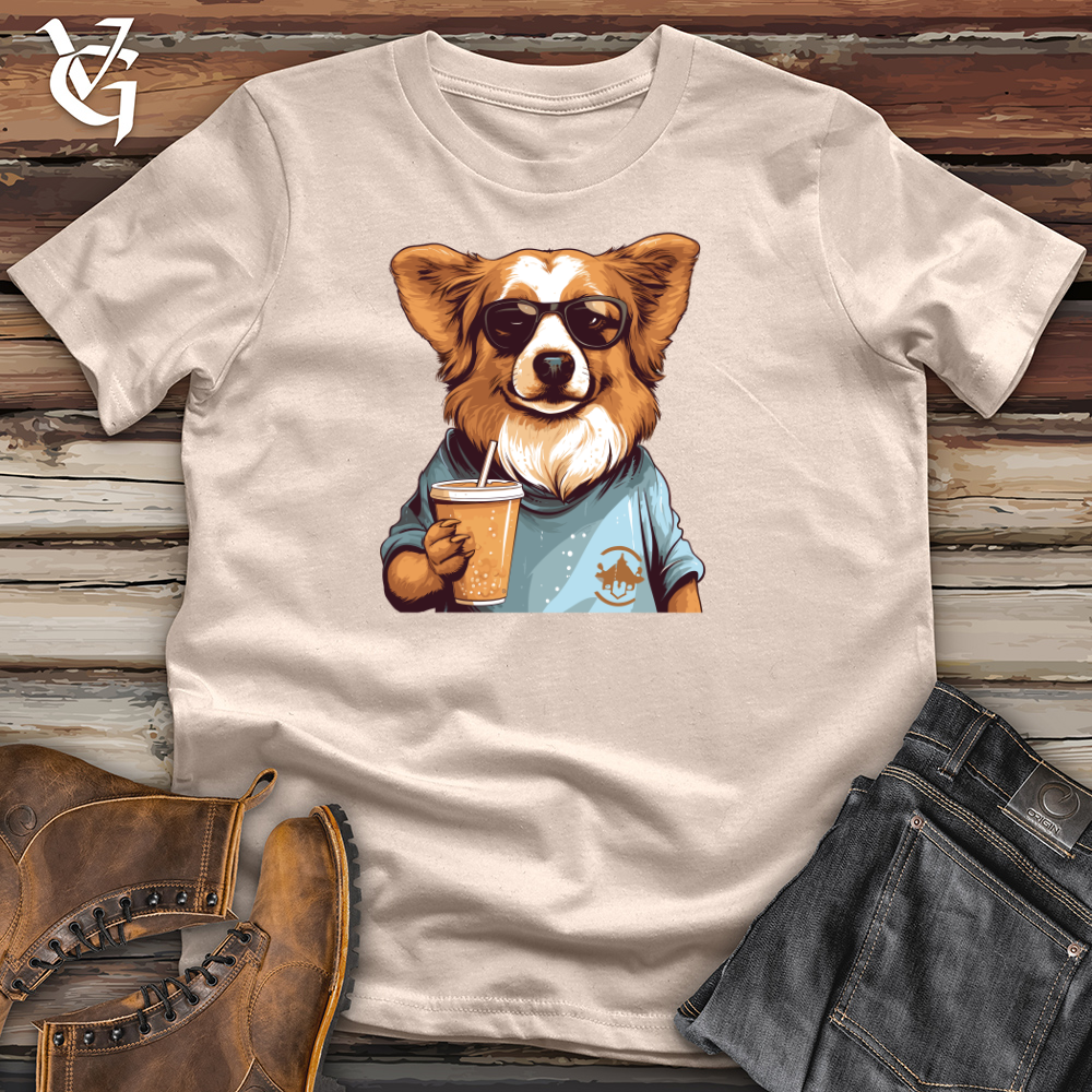 Retro Pawprint Corgi Cotton Tee