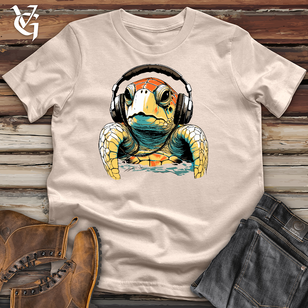 Turtle With Headphone Cotton Tee