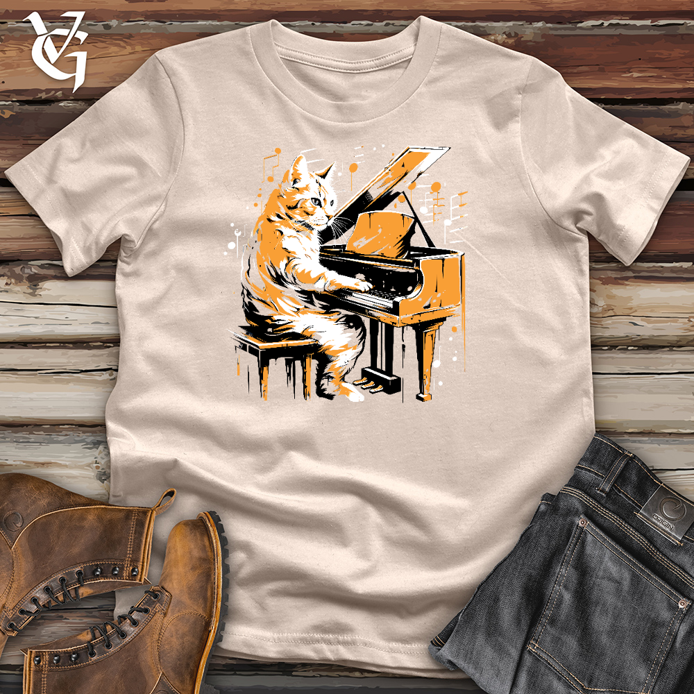Cat Playing Music Cotton Tee